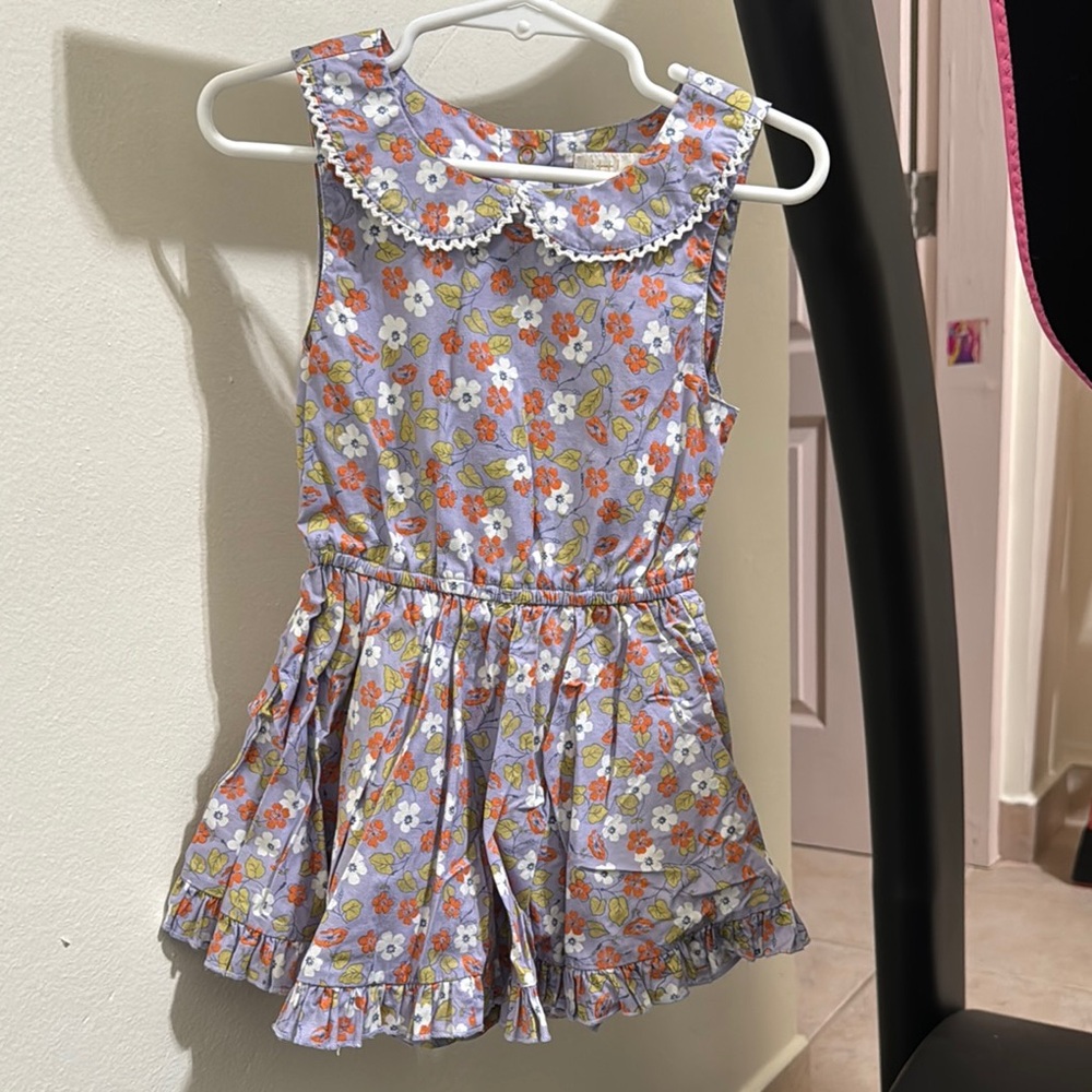 Floral Kids Dress with Peter Pan Collar